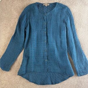 FLAX Linen Tunic Top Relaxed Fit size small